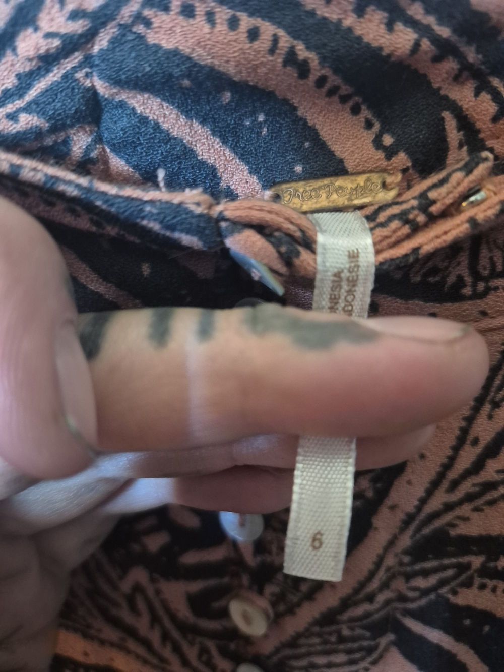 Free People Rust and Black Paisley Maxi Skirt - Picture 5 of 6